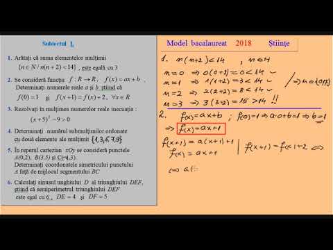 Model oficial de bacalaureat 2018, Matematica, Stiinte