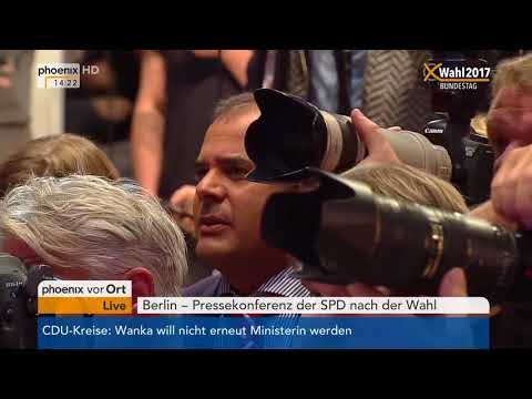Bundestagswahl 2017: Pressekonferenz mit Martin Schulz vom 25.09.2017