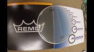 Video thumbnail for Remo Diplomat Aquarian classic clear vs stock Resonant Drumhead test by Haze Music