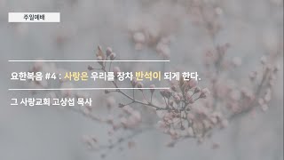 [주일예배] 요한복음 #4 : 사랑은 우리를 장차 반석이 되게 한다.