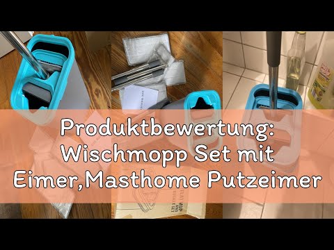Produktbewertung: Wischmopp Set mit Eimer,Masthome Putzeimer mit Wischmop und 5 Mikrofaser Moppkopf,