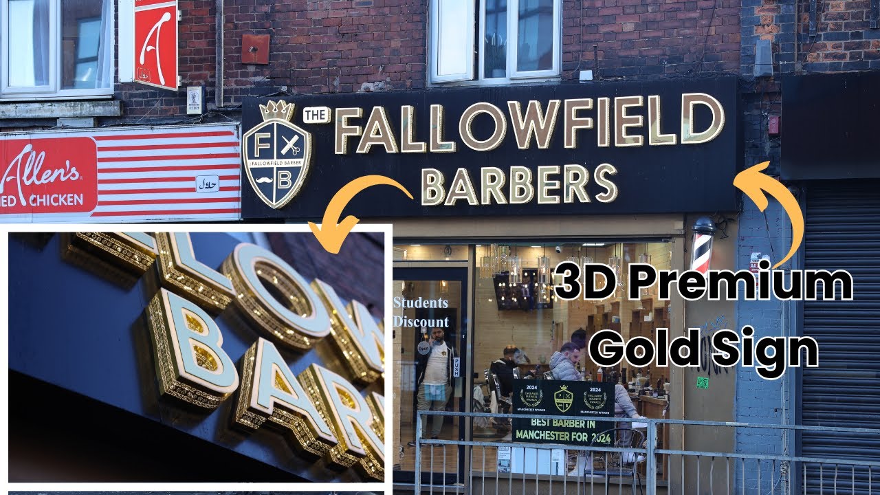Luxe 3D Gold Sign. Your salon gets a GOLDEN MAKEOVER! #3dsignage #3dlogo #3dsigns #neonsign #gold