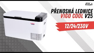 Přenosná kompresorová autochladnička Vigo Cool V25, 25 l, 12/24/230V