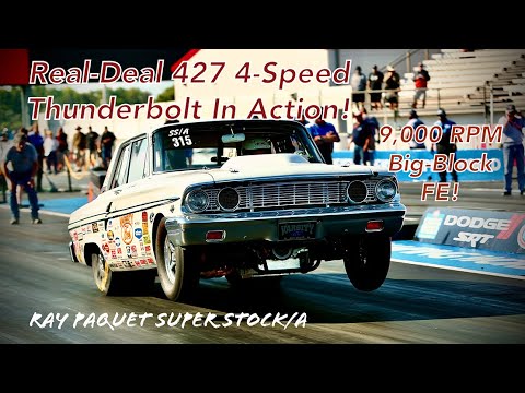Real 427 Thunderbolt 4-Speed Runs 8s | Ray Paquet Winds his FE to 9,200 RPM and he's 75 years old!