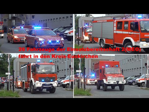 [26 FAHRZEUGE] FW-E: Tief "Bernd" - MEO -Bereitschaft fährt in den Kreis-Euskirchen