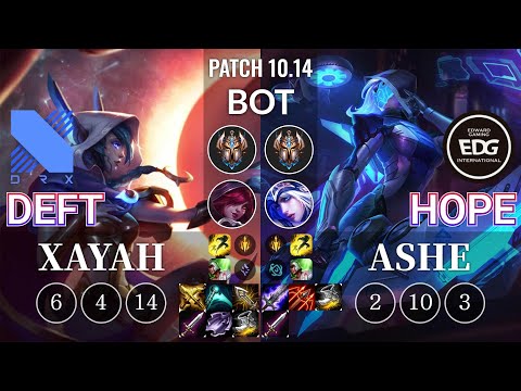 DRX Deft Xayah vs EDG Hope Ashe Bot - KR Patch 10.14