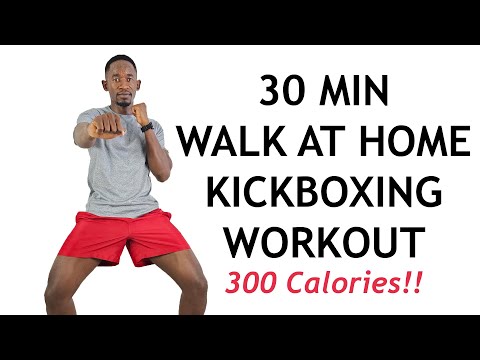 30 Minute BELLY POOCH BURNER Kickboxing Workout at Home 300 Calories