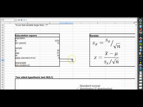 Basic statistics tutorial 43 Hypothesis testing (two-sided), sample and population mean (z)