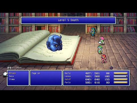 FINAL FANTASY V How To Learn Blue Magic "Level 5 Death" From Page 64