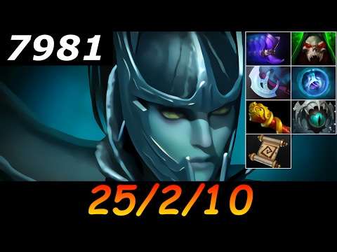 Dota 2 Phantom Assassin 7981 MMR 25/2/10 (Kills/Deaths/Assists) Ranked Full Gameplay