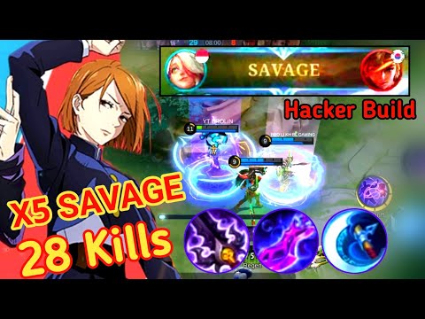 X5 ( SAVAGE ) + 28 Kills Melissa ~ Melissa Hacker Build ~ Mobile Legends