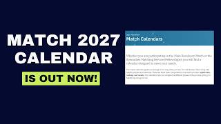 MATCH 2027 Calendar Explained  Full Timeline + IMG Strategy Guide #residencymatch #medical #usmle