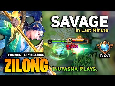 Zilong SAVAGE in Last Minute! [ Former Top 1 Global Zilong Build ] By Inuyasha Plays - Mobile Legend