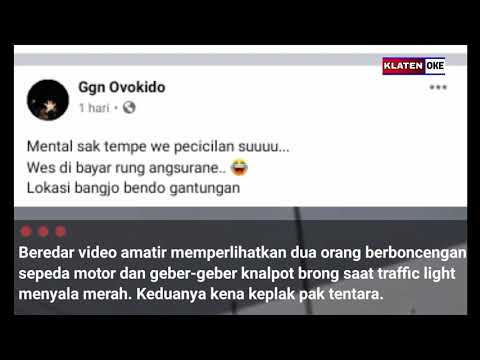 Orang ini geber-geber motor di lampu merah bikin bising !! kapok kena keplak pak tentara 😂