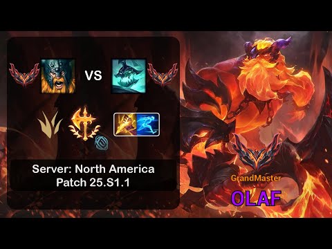Olaf Jungle vs Hecarim - NA GrandMaster - Patch 25.S1.1