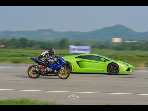 ศึกฉลามปะทะกระทิง BMW S1000RR Vs Lamborghini  Aventador LP700 -4