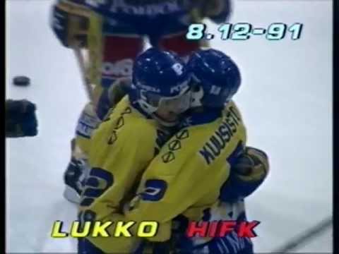 Lukko-HIFK 8.12.1991. RTV-Westmedia Oy. Rauma.