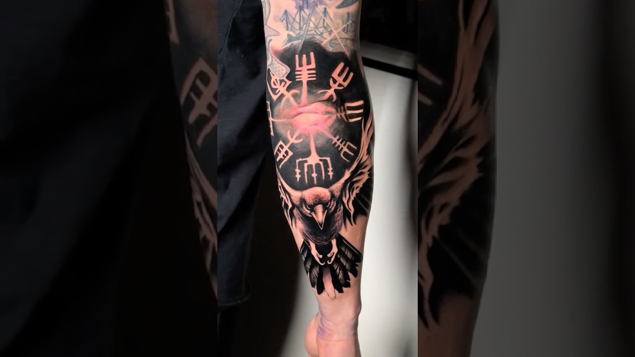 Testing the Viking Crow Tattoo on My Forearm