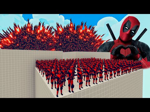 100x DEADPOOL + 1x GIANT vs 1x EVERY GOD   Totally Accurate Battle Simulator TABS
