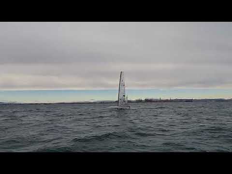 A-Class Foiling Catamaran, CZE 1 and ESP 75 in Valencia 13.12.2023