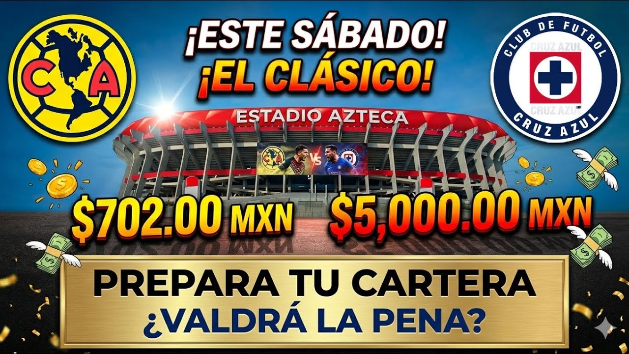 😱BOLETOS de $5,000 MXN 🏟️ America VS Cruz Azul en el renovado Estadio Azteca 