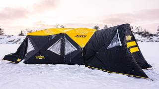 Giant Ice Camping Set-up (Fishing Through The Night!)