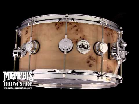 DW 14 x 7 Collector's Series Exotic Mapa Burl Over Maple/Mahogany Snare Drum - 360