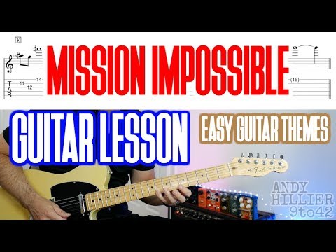 How to play Mission Impossible Theme Guitar Lesson Tutorial TAB
