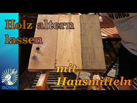 Age wood with vinegar stain. Make your own stain. DIY tutorial.