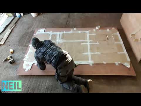 Fixing my very rusty Volkswagen T4. Part 45. Cutting the ply wood floor.