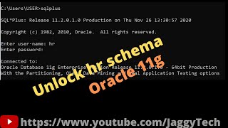 How to unlock HR Schema in Oracle 11g Database | JaggyTech