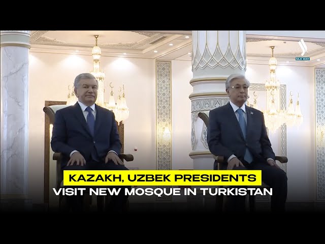 Kazakh, Uzbek Presidents visit new mosque in Turkistan