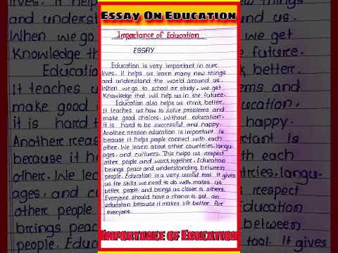 Importance of education essay in english l Paragraph essay on important of education  #education