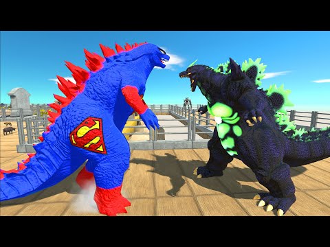 Superman Godzilla 2014 Barracks Death Run VS Super Godzilla - Animal Revolt Battle Simulator