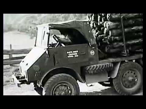 Vertonter Schwarzweiß-Werbefilm "Mercedes-Benz Unimog im Forstbetrieb" von 1953