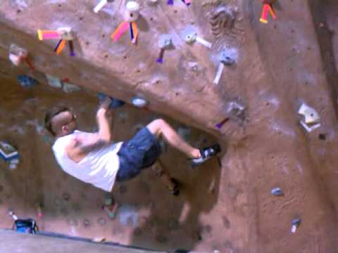 Problem 28 at the half acre bouldering gym in Wy.