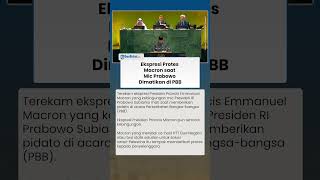 Ekspresi Protes Emmanuel Macron saat Mic Prabowo Subianto Dimatikan di PBB