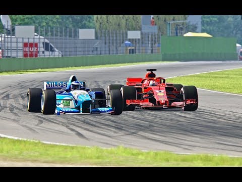 Ferrari F1 2018 vs Benetton F1 1995 - Imola