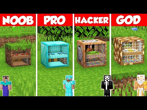 EPIC Tiny Block House Challenge - Noob vs Pro vs Hacker vs God