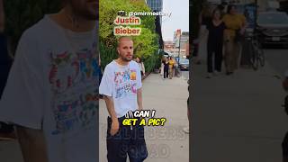 Justin Bieber takes a photo with photographer @amirmeetsny in New York City #justinbieber