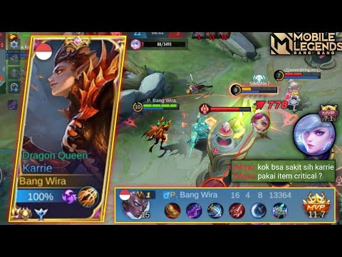JANGAN HERAN KALAU KARRIE ITEM CRITICAL ! DAMAGE NYA TERLALU OP - MIYA PUN AUTO TERCENGANG - MLBB