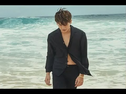 Hyungsik is handsome in Hawaii for Harper's BAZAAR