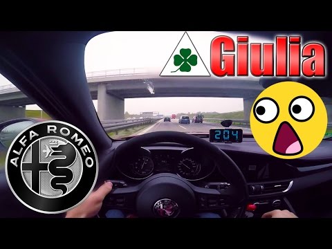 DRIVING FAST !!! 2016 Alfa Romeo Giulia Quadrifoglio on AUTOBAHN ✔