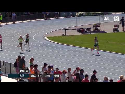 GIRLS U15 200M HEAT 3 - 2018 STATE TRACK AND FIELD CHAMPIONSHIPS // LAVicTV