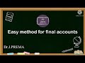 Financial Accounting Easy Method For Final Accounts In Tamil By Dr J Prema