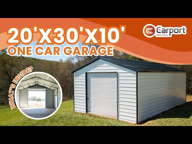 20’ x 30’ x  10’ One-Car Metal Garage