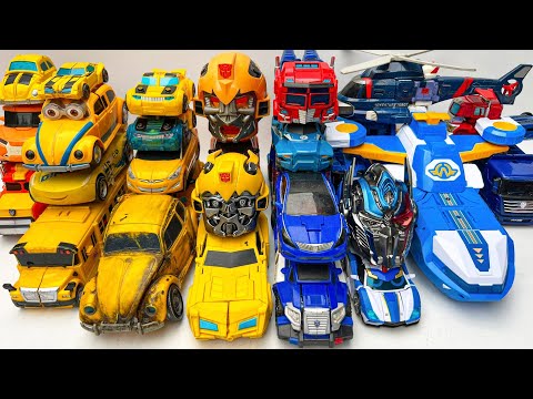 New TRANSFORMERS Yellow & Blue Tobot Carbot Toys: BUMBLEBEE Rise BEASTS: Crane Helicopter Truck Boat