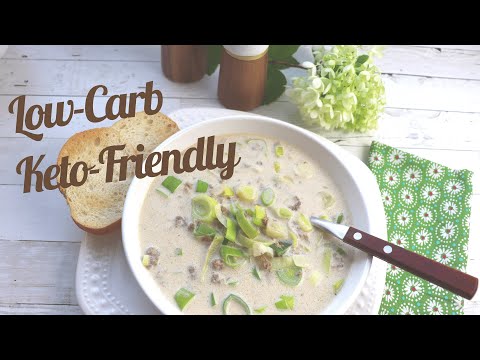 Creamy Leek Soup with Ground Meat - Low-Carb Soup