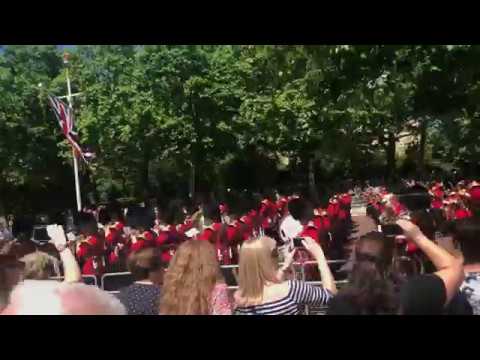 Guards March Down the Mall 4K - Major General's Review - Trooping the Colour 2017