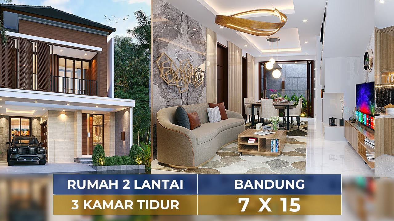 Video 3D Desain Rumah Modern 2 Lantai Bapak ALX 1397 - Bandung